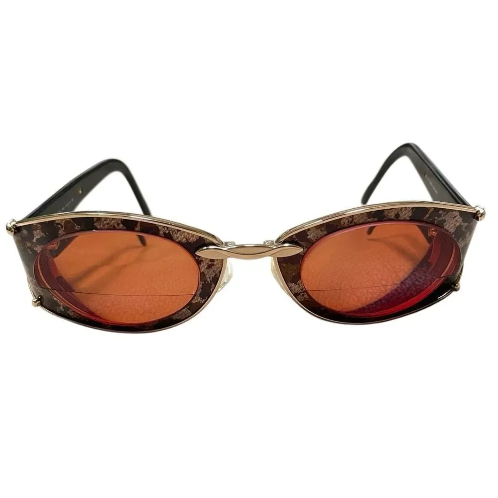 Vintage Cazal Y2K Hip-hop Gold Leopard Sunglass‎ FRAMES ONLY Germany model 911